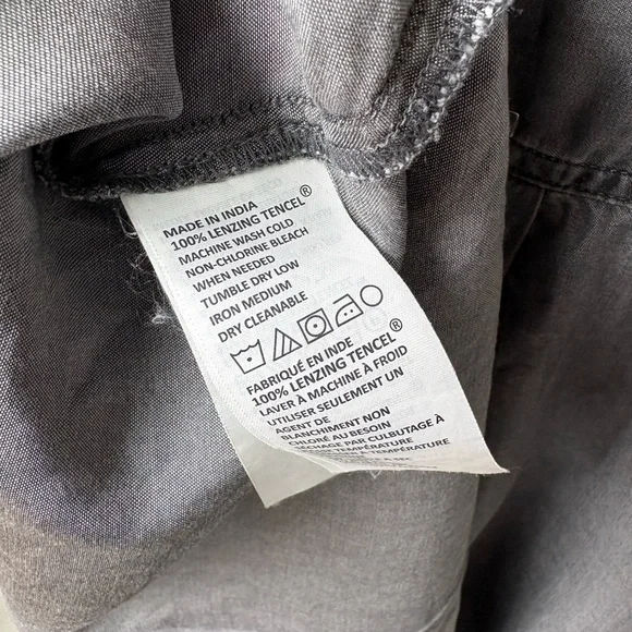 Prana Charcoal Chambray Pullover 1/4 Button Up Shirt Women’s XL - Picture 7 of 8